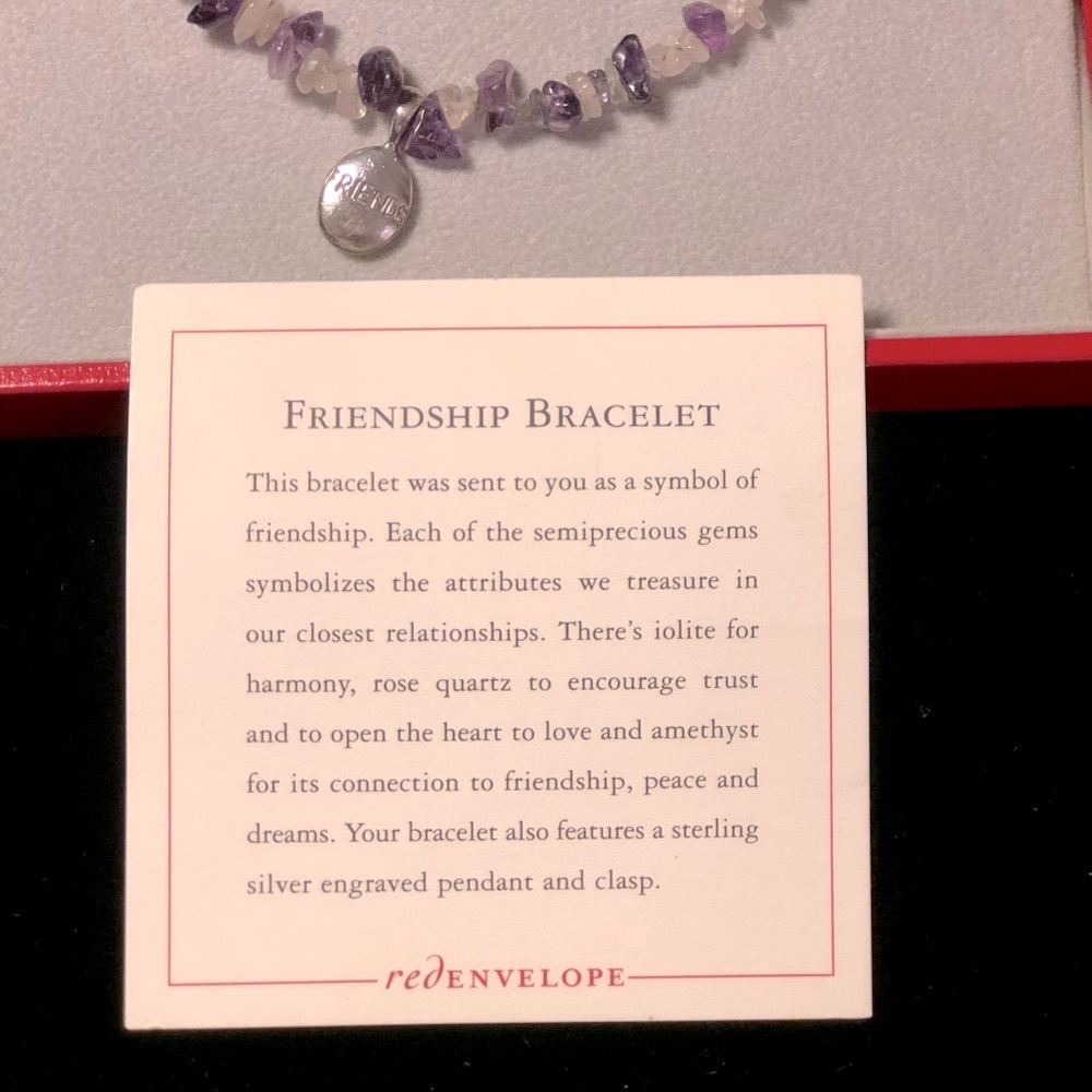 Like new in box Sterling/Amethyst Friendship bracelet by RedEnvelope